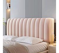Crystal Velvet Bed Headboard Covers - Plush Upholstered Stretch Bed Head Cover - Dustproof Protector for Bedroom Décor (150cm, Pink)