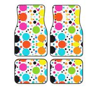 Crystal velvet car floor mats set of four AKGFFDS Dots Printing smooth surface non-slip and non-deformable for cars trucks and vans