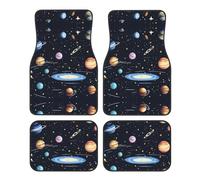 Crystal velvet car floor mats set of four AKGFFDS The Solar Family Printing smooth surface non-slip and non-deformable for cars trucks and vans