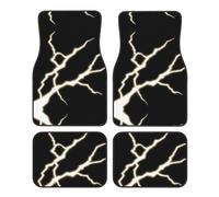 Crystal velvet car floor mats set of four AKGFFDS Violent lightning Printing smooth surface non-slip and non-deformable for cars trucks and vans