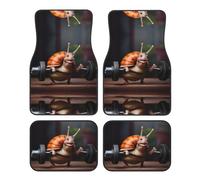 Crystal velvet car floor mats set of four HHGFASD A snail working out Pattern smooth surface non-slip and non-deformable for cars trucks and vans