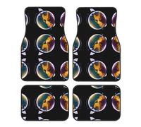 Crystal velvet car floor mats set of four HHGFASD Lion in the mirror Pattern smooth surface non-slip and non-deformable for cars trucks and vans