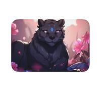 Crystal Velvet Lock Edge Floor mat 40x60 WHJSSF Black Panther Printing Water-Absorbent and Non-Slip Comfortable and Soft for Bathroom Door