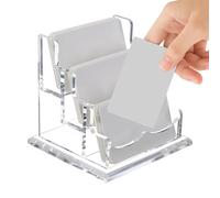 Crystal Visiting Showcase Table Display Organizer Professional Identity Stand | Transparent Desktop Presentation Accessory Modern Arrangement Tool With Commercia