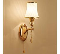 Crystal Wall Light Antique Glass Wall Sconce with Switch Or Pull Cord - Classic Indoor Retro Living Room Art Deco Lighting - Nostalgic Lamp for Loft Cafe Farmhouse - Bedroom Bed Lamp for Restaurant