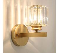 Crystal Wall Lights Sconce Modern Crystal Lights Decorative Wall Lighting Bedside Lamp Wall Sconce Home Lighting Glass Lampshade for Living Room Corridor Lamp E27 Wall Lighting Fixtures (Gold)