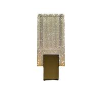 Crystal Wall Sconce, Modern Ribbed Bubble Glass Wall Lamp with Brass Accent, LED Wall Light Fixture, Rectangular Decorative Indoor Lighting for Bedroom, Living Room, Hallway, Gold Tone
