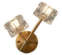 Crystal Wall Sconces, Modern Wall Light Sconces Wall Lighting with K9 Crystal Square Lampshade, Wall Mount Lamp Bedside Wall Lamp for Bedroom Living Room Hallway