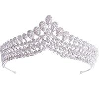 Crystal Water Drop Bridal Jewelry Rhinestone Tiaras Crown for Bride Wedding Jewelry Suitable for Weddings, Festivals, Parties Shining Brightly, Showing Exquisite Beauty