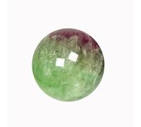 Crystal Watermelon Fluorite Ball Ornaments raw Stone Transparent Polished Craft Decoration,Brass,60mm