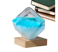 Crystal Weather Forecaster - 12cm Desktop Glass Cube, Cloud Prediction Decorative Ornament, Home Table Top Display | Unique Weather Forecasting Desktop Crystal For Office Living Room Gift Decor
