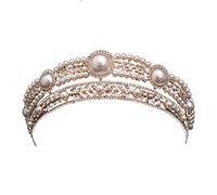 Crystal Wedding Crown Luxury Crystal Pearls Bridal Tiaras Crown，Rhinestone Pageant Diadem Headbands Wedding Hair Accesspries Bride Headpieces