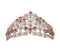 Crystal Wedding Crown Pearl Tiaras and Crowns, Color Rose Rhinestone Diadems Wedding Bride Hair Accessories,Party Headpiece Women Bride Headpieces