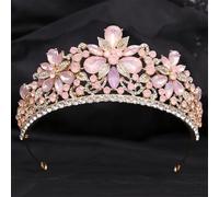 Crystal Wedding Crown Princess Bride Headwear Rhinestone Pageant Diadem Bridal Tiaras Hair Jewelry Accessories Gold pnnrk Opal4