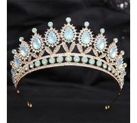 Crystal Wedding Crown Princess Bride Headwear Rhinestone Pageant Diadem Bridal Tiaras Hair Jewelry Accessories Gold EN8 Opal