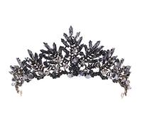Crystal Wedding Crown Wedding Crown,Black Rhinestone Crystal Bridal Crown Headdress,Wedding Hair Accessories Tiara Handmade Crown Gift Bride Headpieces