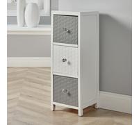 Crystal 3 Drawer Narrow Storage Chest Home Source White One Size