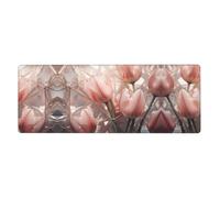 Crystal White Tulips Printing Extra Large Mouse Pad 12x31.5in for Office, Gaming, and Learning - Durable, Comfortable, and Environmentally Friendly