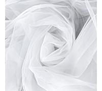 Crystal White Wedding Organza Fabric 150cm x 4.6m - Premium Sheer Tulle for Wedding Arch Draping, Table Runner, Gift Wrapping & DIY Wedding Crafts - Soft, Flowing & Easy to Drape