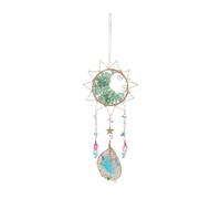 Crystal Wind Chime Sun Moon Catcher Pendant Dream Rainbow Hanging Drop Home Garden Decor Decoration for Indoor and Outdoor(Green)