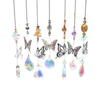 Crystal Wind Chimes 7PCS Crystal Wind Chime Moon Sun Catcher Diamond Prisms Pendant For Home Decor Outdoor Garden Suncatcher Holiday Party Supplies