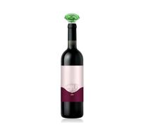 Crystal Wine Stopper Sealer Metal Silicone Ring Reusable Bottle Plug | Green Diamond Design, Golden Finish, Preserves Red Wine, Beer and Beverages for Days, Home Bars and Parties