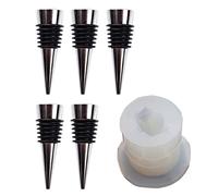 Crystal Wine Stopper Silicone on Top Wine Bottle Stopper Mold with 5Pcs Stoppers & Crystal Epoxy Casting Molds Silicone Molds for Epoxy Resin