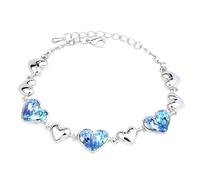 Crystal Zircon Tennis Chain Bangle Birthday Valentine's Day Jewellery Gift for Women Teenager Girls Bracelet for Cheap I Love You, one size, Aluminium alloy, No Gemstone