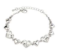Crystal Zircon Tennis Chain Bangles Birthday Valentine's Day Jewellery Gift for Women Teenager Girls Bracelet Removal Static Electricity Ladies, one size, Aluminium alloy, No Gemstone