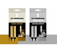 CRYSTAL25 Ice Fountain Birthday Cake Candles, Golden & Silver 2 Assorted Colour 4pk, Holographic Sparkler Toppers, Indoor Firework Candles for Birthdays Weddings Anniversaries, 4 Pack