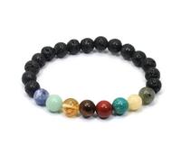 CrystalAge Solar System 8mm Round Bead Bracelet with Amazonite, Calcite, Citrine, Jasper, Labradorite, Tiger Eye, Sodalite, Magnesite, and Lava Stone