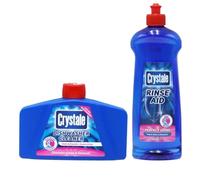 Crystale Dishwasher Cleaner 250ml & Rinse Aid Blue 500ml - Streak Free Formula