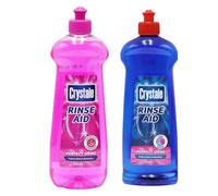 Crystale Dishwasher Rinse Aid Blue and Pink Grapefruit & Pomegranate (500ml each) Streak Free Formula