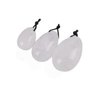Crystali Yoni Eggs Healing Stone Set of 4 for Love, Massage and Kegel Exercise, Pelvic Muscles Training - Clear Crystal Set Without Stick
