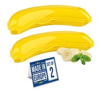 Crystalia Big Banana Case 23cm, 2 Packs, Reusable Premium Quality Protector, 100% BPA-Free Banana Saver Case, Dishwasher Safe, Fruit Keep Fresh Container