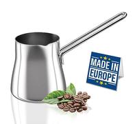 Crystalia Premium Big Turkish Coffee Pot 18/10 Stainless Steel 700ml Stove Top Tea Maker, Milk Warmer, Greek Arabic Coffee Pot, Cezve Briki for Cooking, Chocolate Heater Butter Melting Cup