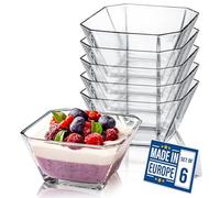 Crystalia Premium Design Stackable Glass Dessert Bowls, Set of 6, 300ml, 100% Sundae Ice Cream Bowls, Glass Serving Bowls for Dips, Candy, Fruit, Nut and Side Dishes, Dessert Bowl