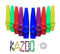 Crystaljun 20Pcs Plastic Kazoos With 20Pcs Kazoo Flute Diaphragms,Multi Colors Kazoo Musical Instruments
