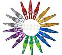 Crystaljun 26Pcs Metal Kazoos With Lanyards,With 20Pcs Kazoo Flute Diaphragms,Multi Colors Kazoo Musical Instruments,Good Gift for Kids,A Good Companion for Guitar,Piano Keyboard,Ukulele, Violin.