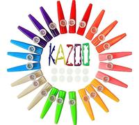 Crystaljun 36Pcs Plastic Kazoos With 20Pcs Kazoo Flute Diaphragms,Multi Colors Kazoo Musical Instruments（EIGHT COLORS）