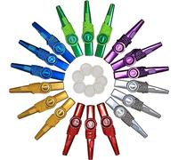 Crystaljun 54Pcs Metal Kazoos With Lanyards,With 20Pcs Kazoo Flute Diaphragms,Multi Colors Kazoo Musical Instruments,Good Gift for Kids,A Good Companion for Guitar,Piano Keyboard,Ukulele, Violin.