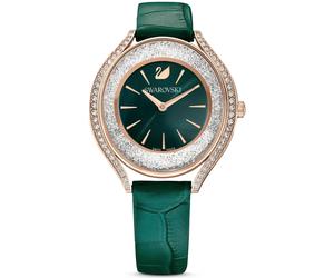 Crystalline Aura Leather Watch - female - Swarovski - Watches - Green - ONE SIZE - Accessories ONE SIZE