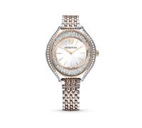 Crystalline aura watch, Swiss Made, Metal bracelet, Rose gold tone, Mixed metal finish