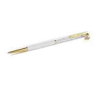 Crystalline ballpoint pen, Horseshoe, White, White lacquered, gold-tone plated