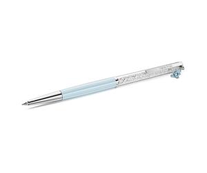 Crystalline ballpoint pen, Teddy, Blue, Blue lacquered, chrome plated