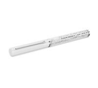 Crystalline ballpoint pen, White lacquered, chrome plated