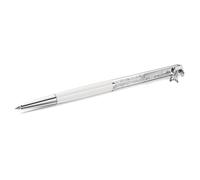 Crystalline ballpoint pen, White, White lacquered, chrome plated