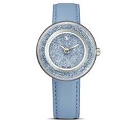 Swarovski Crystalline Lustre Watch, Swiss Made, Leather Strap, Blue, Stainless Steel
