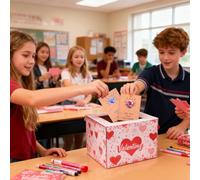 Crystalline Postcards for Valentine's Day - Pack of 24 Friendship Cards for Greeting Messages | For Children Girls Classmates Friends Classroom Office Travel School Birthday