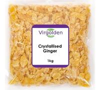 Crystallised Ginger 1kg by Virgolden - Super Healthy Snack, Chopped, Dried Candied Ginger, Natural Source of Energy and Fiber